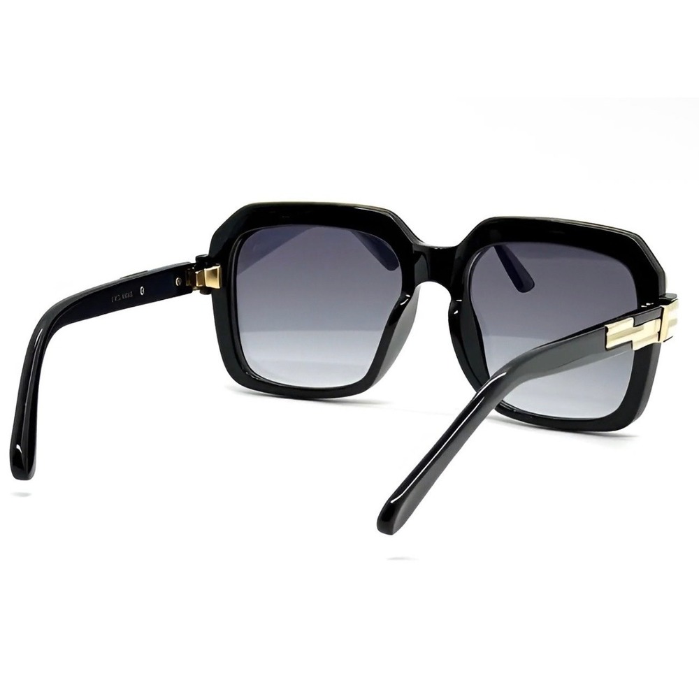 Oversized Square Sunglasses Black Gold Frame Gradient Lens Womens Aviator Fancy‎ - Picture 9 of 17